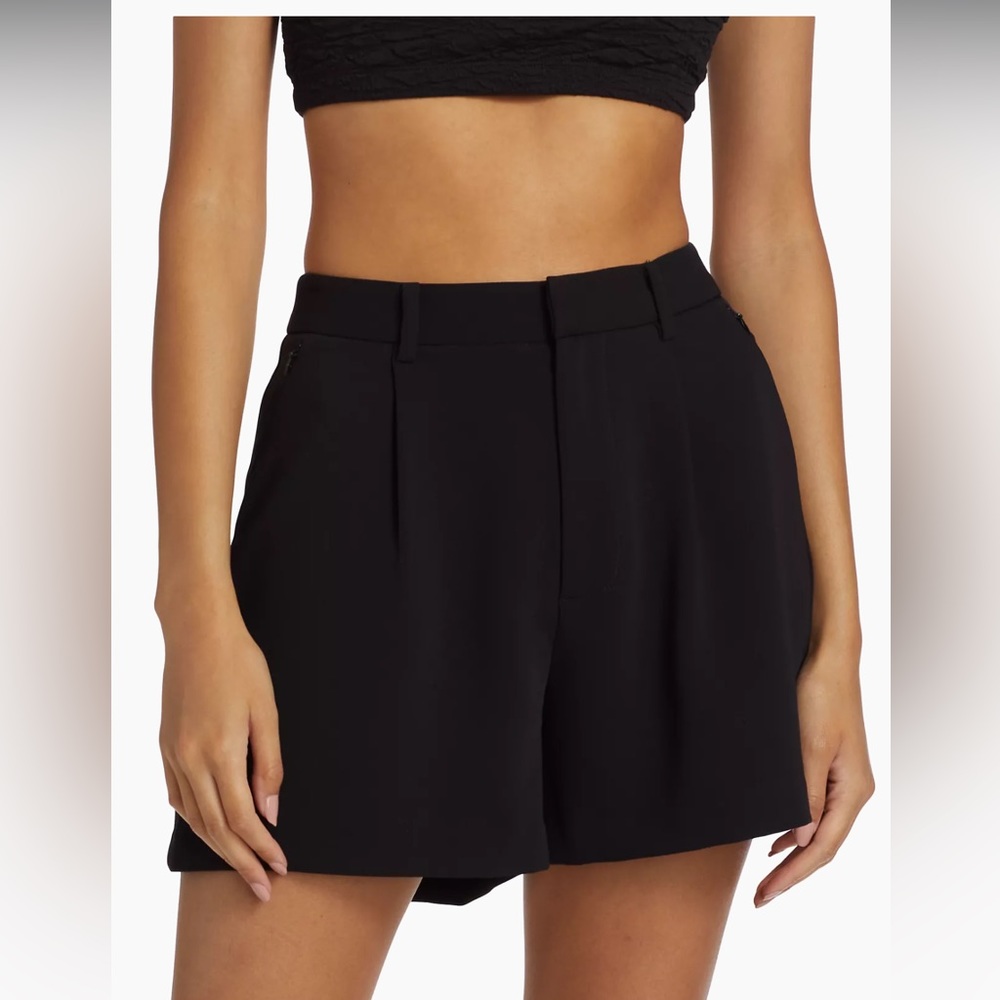 GOOD AMERICAN Luxe Suiting Trouser Shorts - BLACK - 16 - NWT